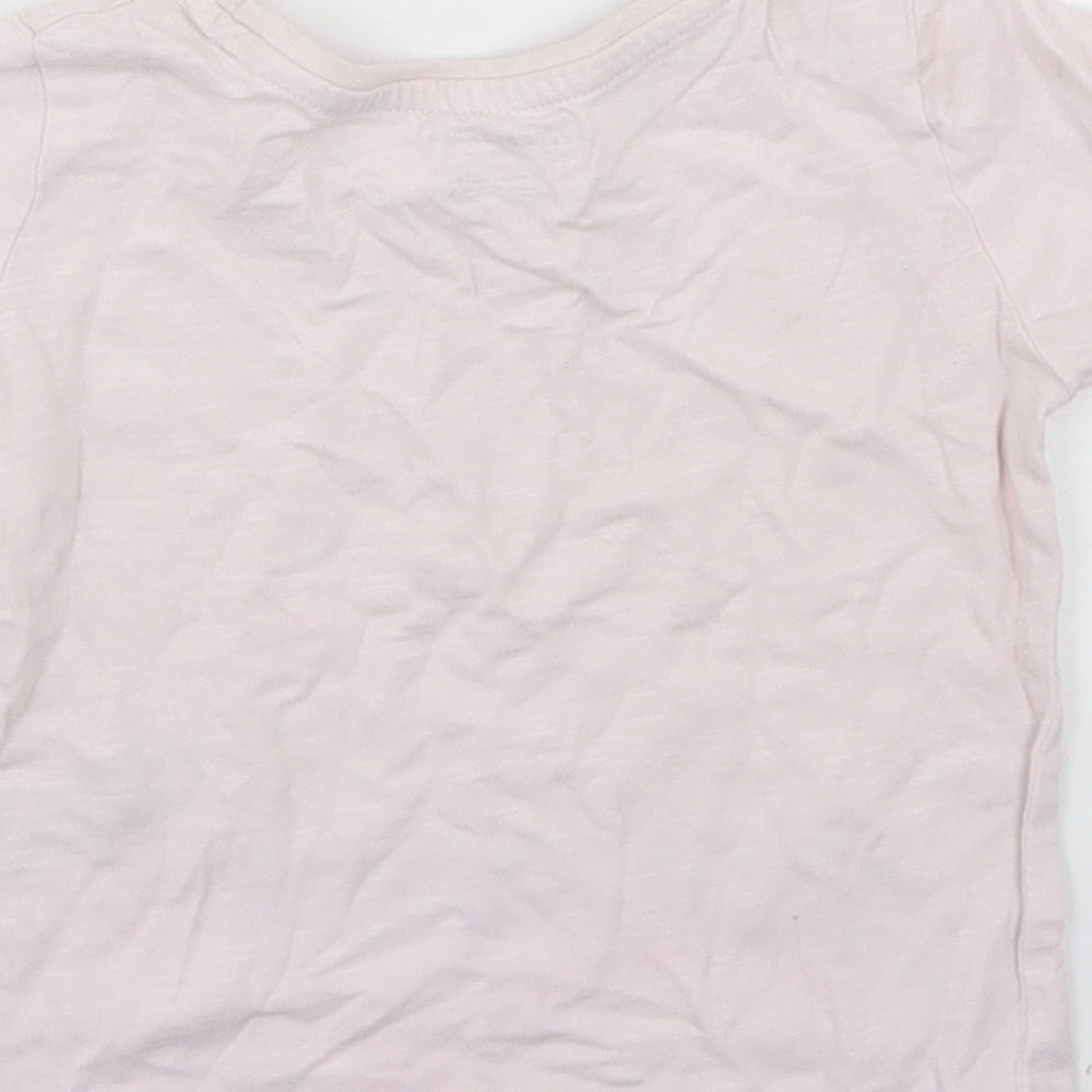 Primark Girls Pink  Cotton Basic T-Shirt Size 12-18 Months Crew Neck  - Daydreamer
