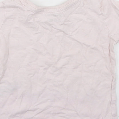 Primark Girls Pink  Cotton Basic T-Shirt Size 12-18 Months Crew Neck  - Daydreamer