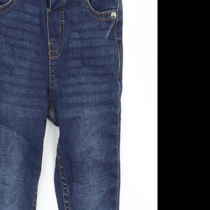 Denim Co Girls Blue  Cotton Skinny Jeans Size 2-3 Years  Regular Snap