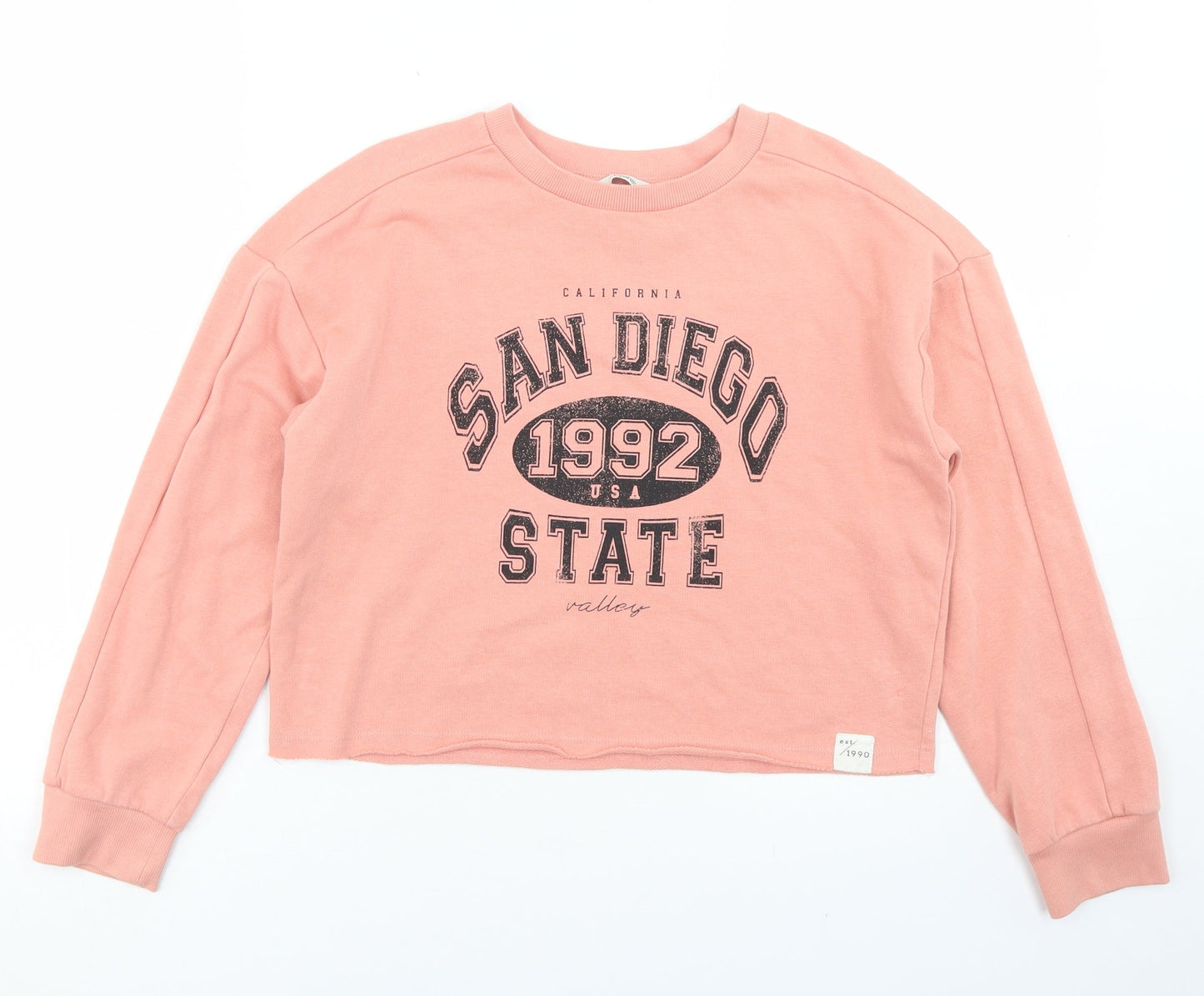 George Girls Pink  Cotton Pullover Sweatshirt Size 10-11 Years   - Cropped, San Diego State