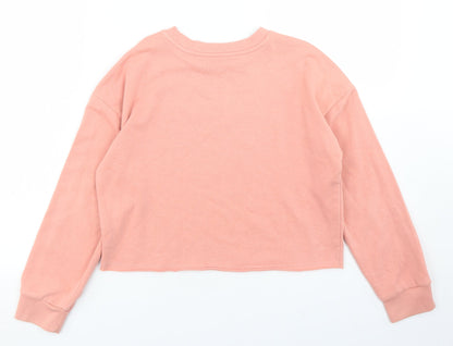 George Girls Pink  Cotton Pullover Sweatshirt Size 10-11 Years   - Cropped, San Diego State