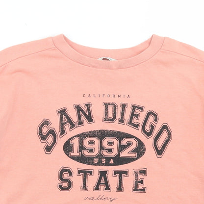 George Girls Pink  Cotton Pullover Sweatshirt Size 10-11 Years   - Cropped, San Diego State