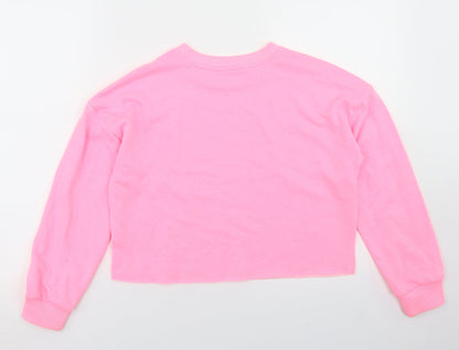 George Girls Pink  Polyester Pullover Sweatshirt Size 10-11 Years   - cropped