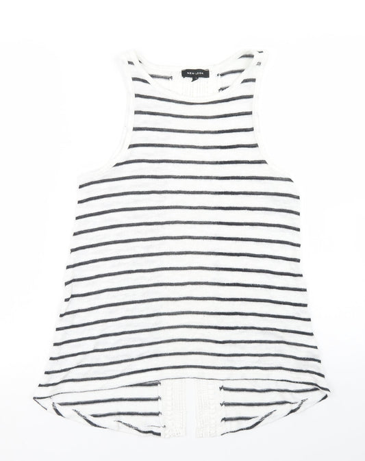 Womens UK Size 8 New Look White Basic Tank