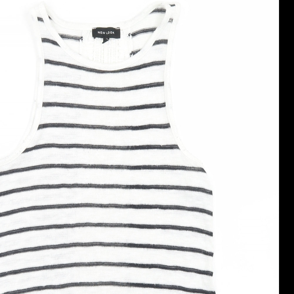 Womens UK Size 8 New Look White Basic Tank