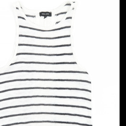Womens UK Size 8 New Look White Basic Tank
