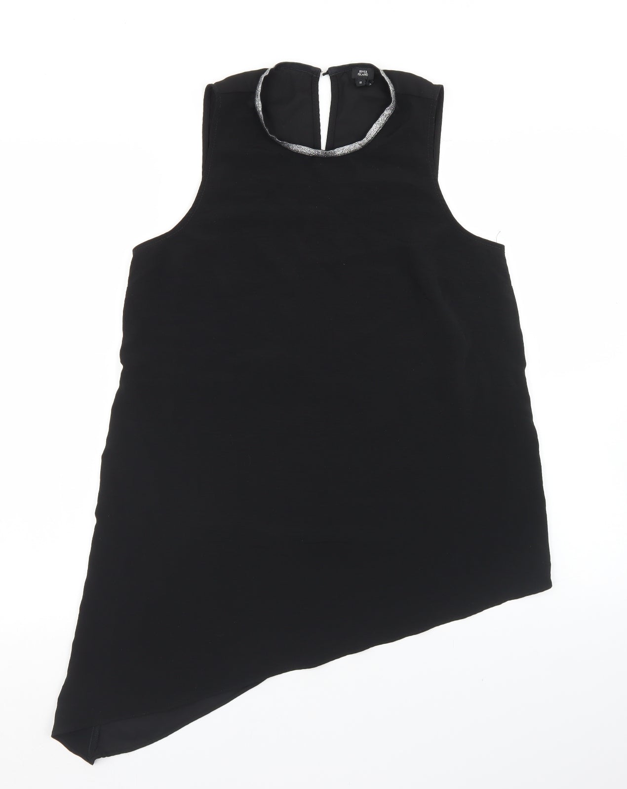 Womens UK Size 10 River Island Black Basic Blouse