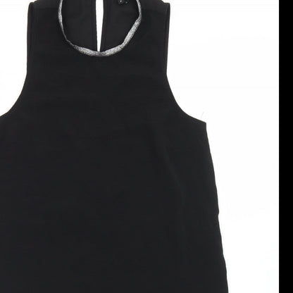 Womens UK Size 10 River Island Black Basic Blouse