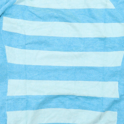 Gallery  Mens Blue Crew Neck Striped Viscose Pullover Jumper Size M