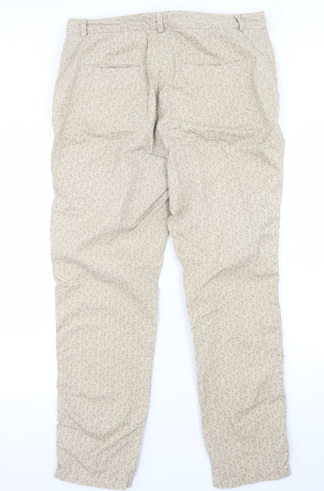 Womens UK Size 12 Marks and Spencer Regular Fit Chino Beige Trousers