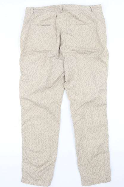 Womens UK Size 12 Marks and Spencer Regular Fit Chino Beige Trousers