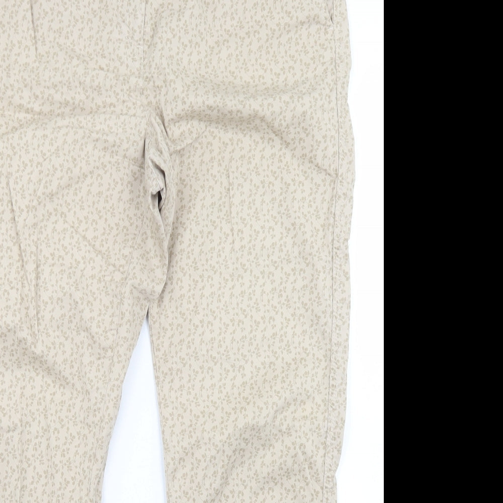 Womens UK Size 12 Marks and Spencer Regular Fit Chino Beige Trousers