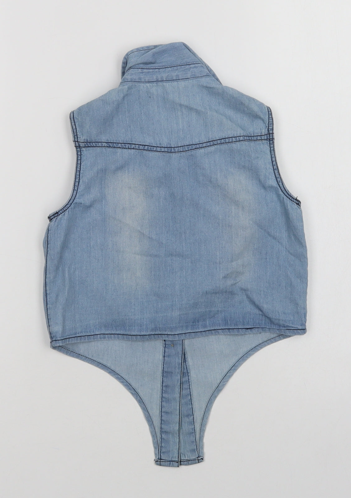 Miss E-vie Girls Blue  Cotton Basic Button-Up Size 7 Years Collared Button