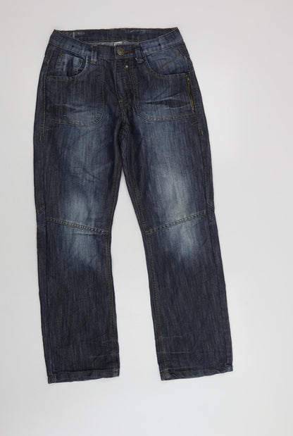 Dunnes Stores Womens Blue  Cotton Bootcut Jeans Size 27 L28 in Regular Button