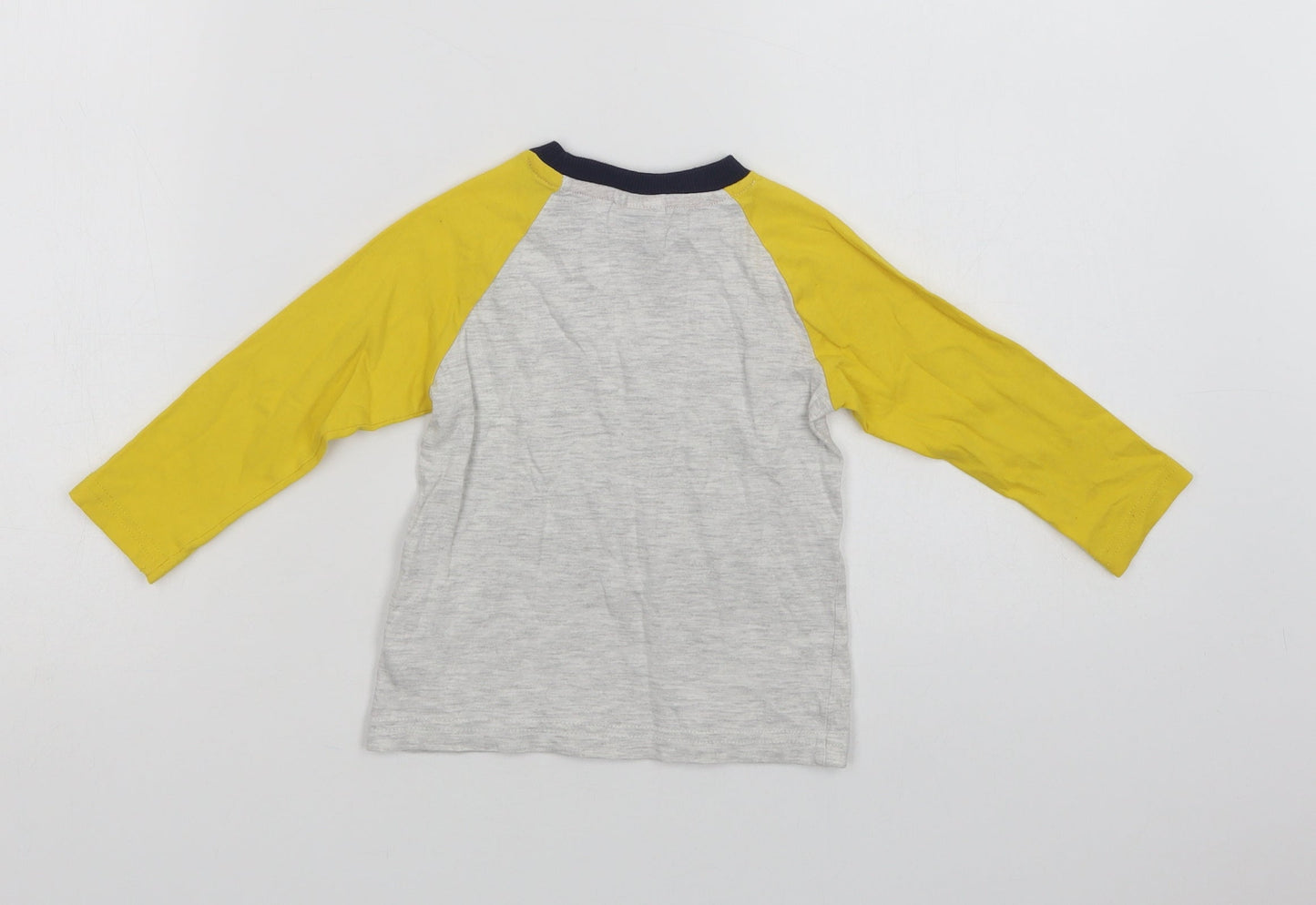 F&F Baby Grey Colourblock Cotton Basic T-Shirt Size 12-18 Months Crew Neck  - Paw Patrol