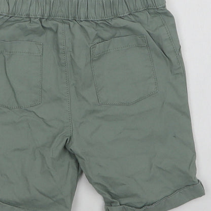 F&F Baby Green  Cotton Cropped Trousers Size 18-24 Months  Button