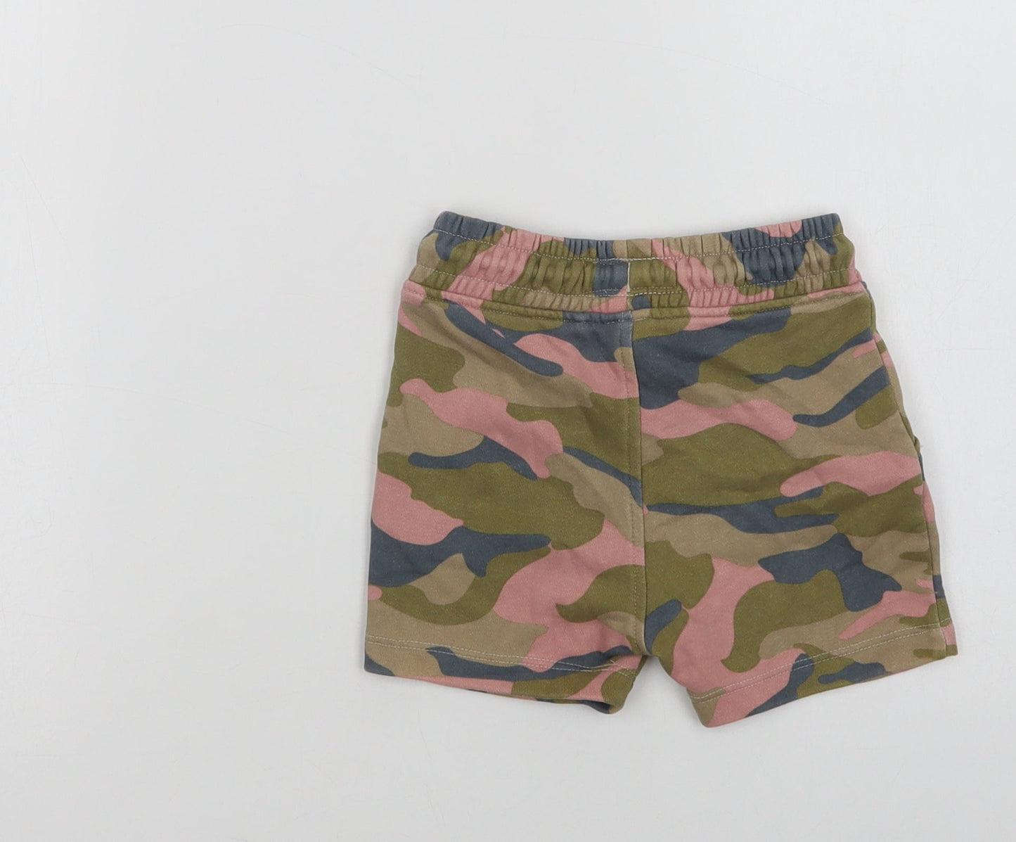NEXT Baby Green Camouflage Cotton Cropped Trousers Size 18-24 Months  Drawstring