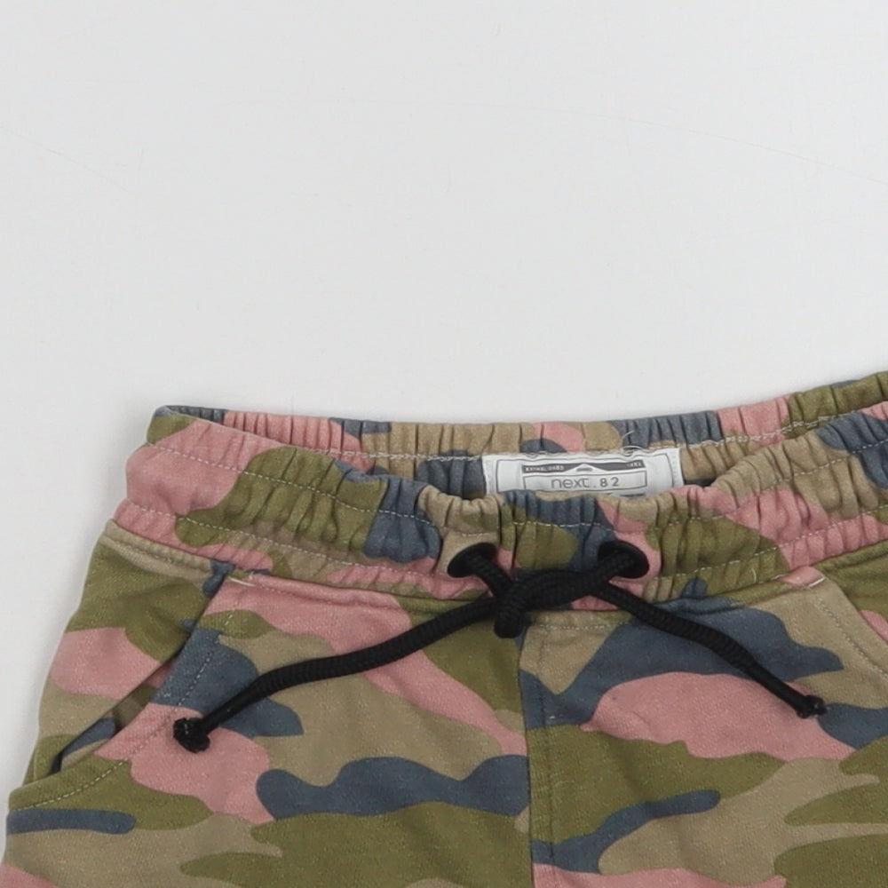 NEXT Baby Green Camouflage Cotton Cropped Trousers Size 18-24 Months  Drawstring