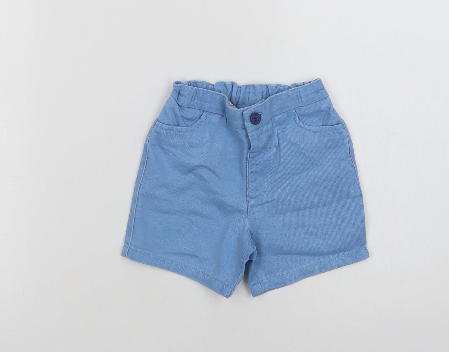 Little Bird Baby Blue  Cotton Cropped Trousers Size 12-18 Months  Button