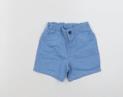 Little Bird Baby Blue  Cotton Cropped Trousers Size 12-18 Months  Button