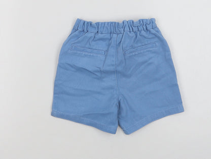 Little Bird Baby Blue  Cotton Cropped Trousers Size 12-18 Months  Button