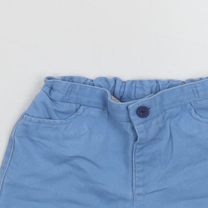 Little Bird Baby Blue  Cotton Cropped Trousers Size 12-18 Months  Button