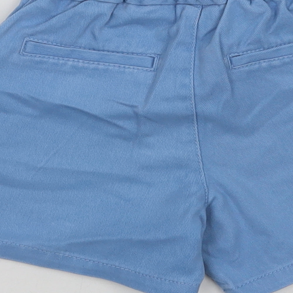 Little Bird Baby Blue  Cotton Cropped Trousers Size 12-18 Months  Button