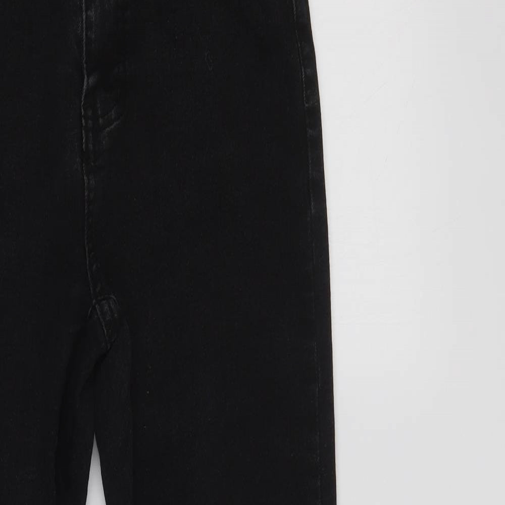 Boohoo Womens Black  Cotton Skinny Jeans Size 10 L28 in Regular Button