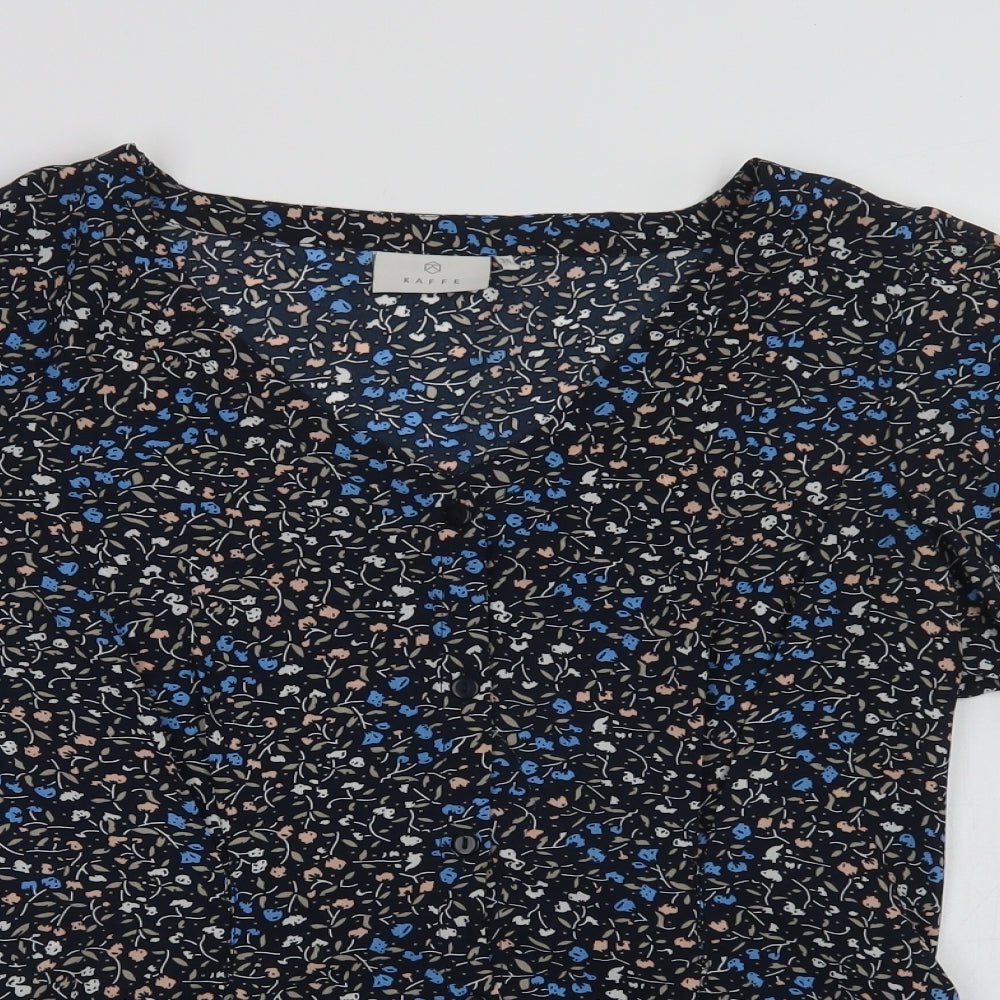Womens UK Size 8 Kaffe Blue Basic Blouse