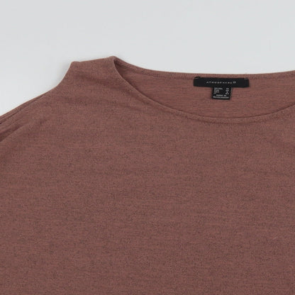 Primark Womens Pink Crew Neck  Polyester Pullover Jumper Size 10   - Cold Shoulder