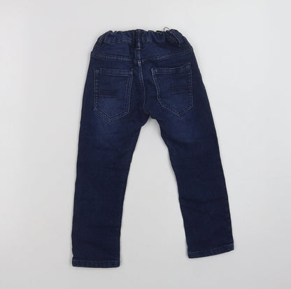 Lupilu Girls Blue  Cotton Skinny Jeans Size 4 Years  Regular Hook & Loop