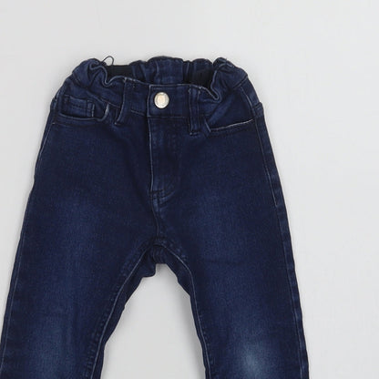 Lupilu Girls Blue  Cotton Skinny Jeans Size 4 Years  Regular Hook & Loop