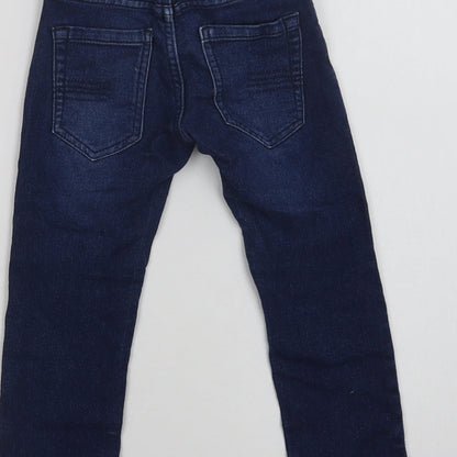 Lupilu Girls Blue  Cotton Skinny Jeans Size 4 Years  Regular Hook & Loop