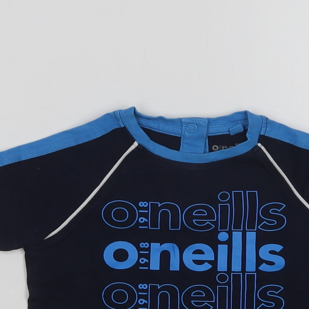 O'Neills Baby Blue  Cotton Basic T-Shirt Size 12-18 Months Crew Neck Snap