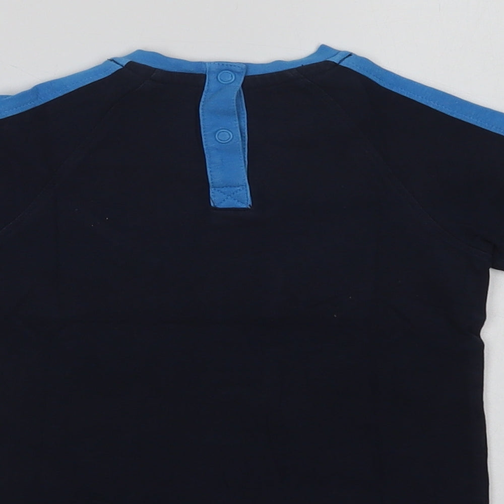 O'Neills Baby Blue  Cotton Basic T-Shirt Size 12-18 Months Crew Neck Snap