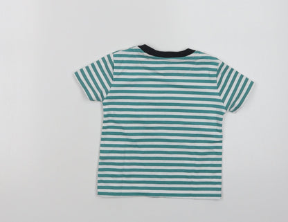 River Island Baby Green Striped Cotton Basic T-Shirt Size 12-18 Months Crew Neck  - Hello Weekend