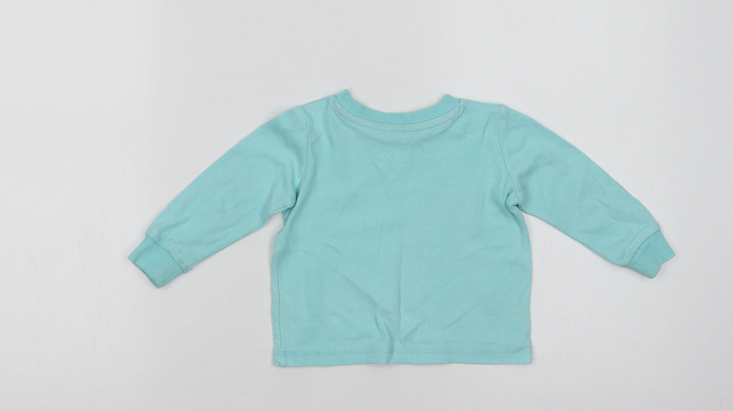 Dunnes Stores Baby Green  Cotton Basic Polo Size 9-12 Months Crew Neck
