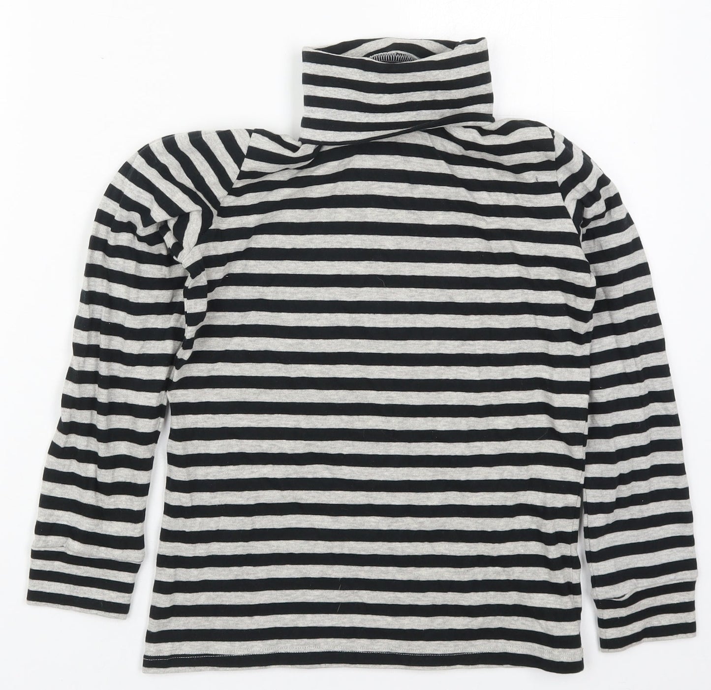 La Redoute Girls Grey Striped Cotton Pullover Sweatshirt Size 12 Years  Pullover