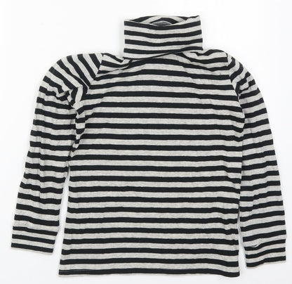 La Redoute Girls Grey Striped Cotton Pullover Sweatshirt Size 12 Years  Pullover