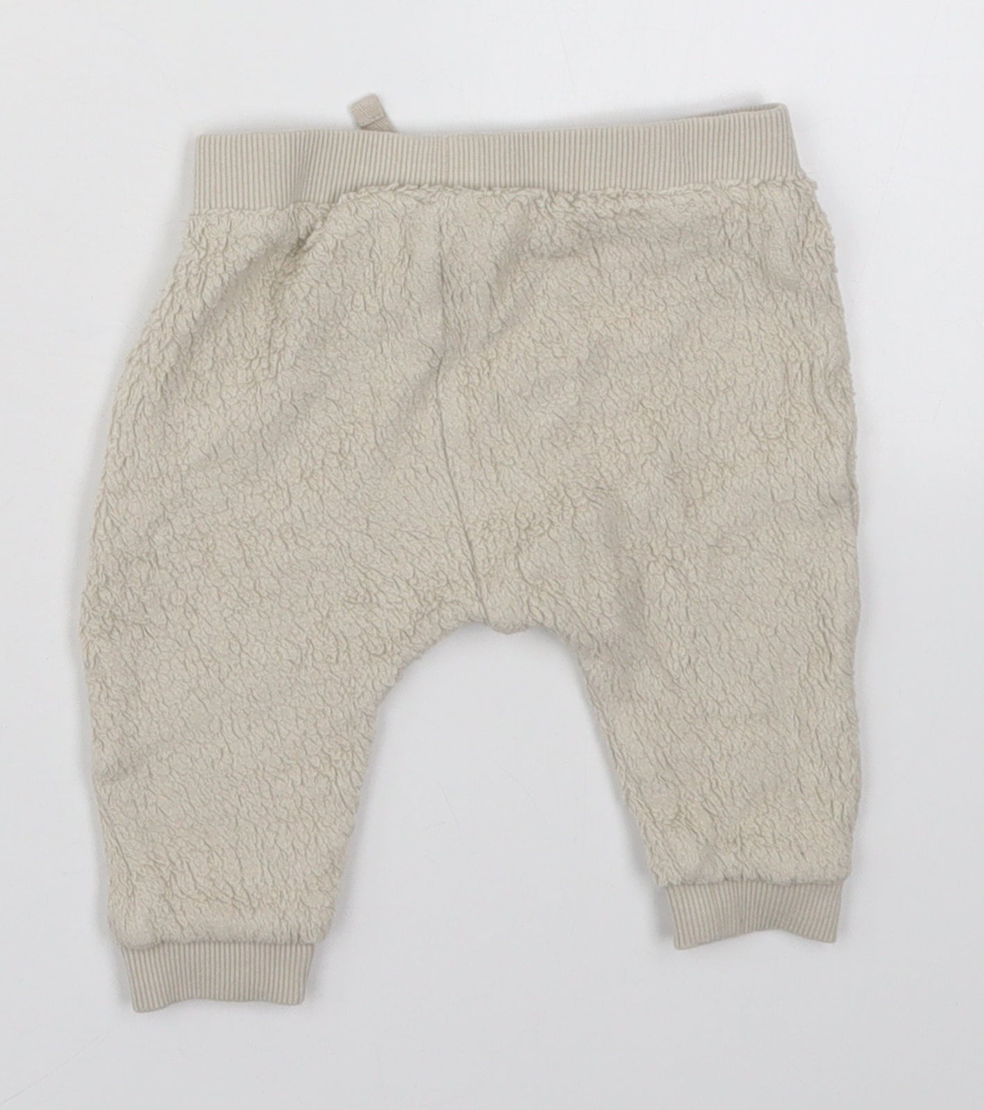 NEXT Baby Beige  Cotton Sweatpants Trousers Size 3-6 Months  Drawstring