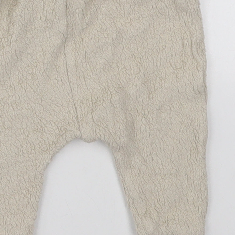 NEXT Baby Beige  Cotton Sweatpants Trousers Size 3-6 Months  Drawstring