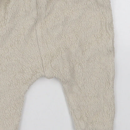 NEXT Baby Beige  Cotton Sweatpants Trousers Size 3-6 Months  Drawstring