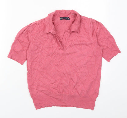 Womens UK Size 10 Marks and Spencer Pink Pullover Jumper
