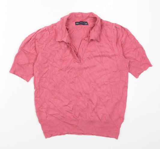 Womens UK Size 10 Marks and Spencer Pink Pullover Jumper