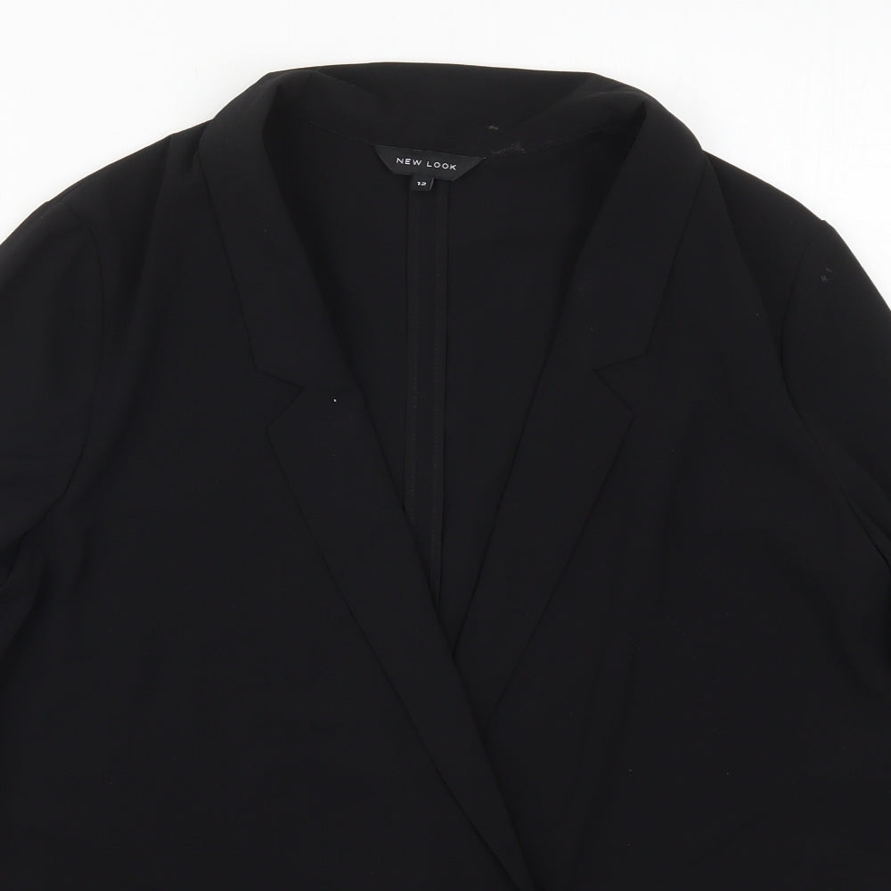 New Look Womens Black   Jacket  Size 12  Button