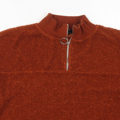New Look Womens Brown  Polyester Pullover Sweatshirt Size 10  Zip