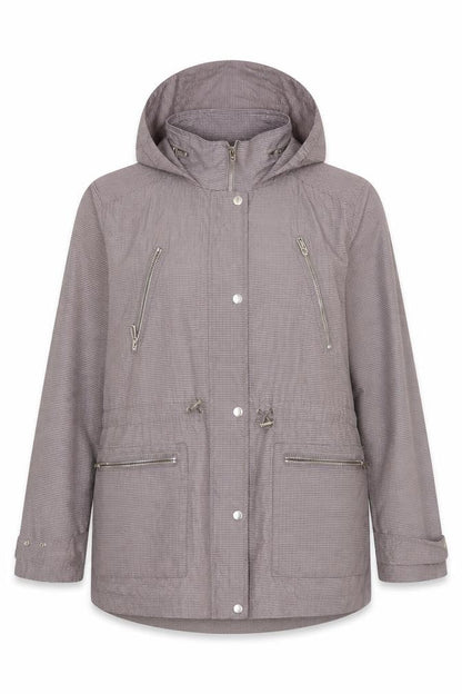 Marks & Spencer Womens Grey Check  Jacket Coat Size 2  Zip