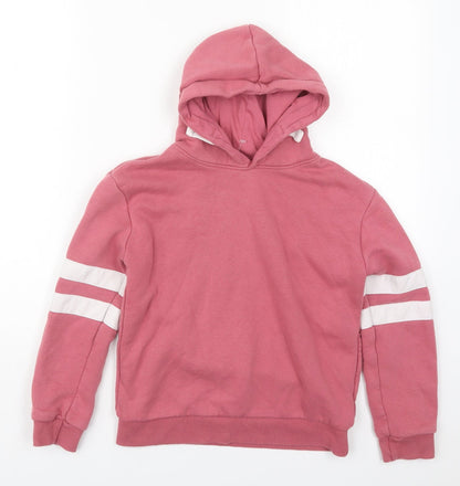Primark Girls Pink  Cotton Pullover Hoodie Size 10-11 Years  Pullover