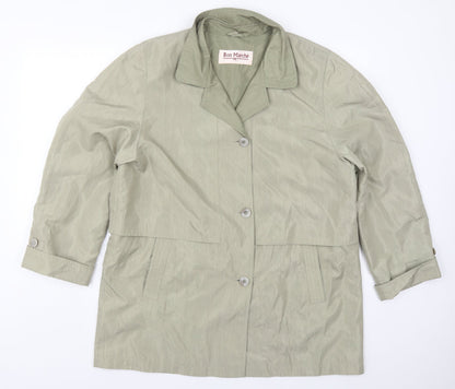 Womens UK Size 16 Bonmarché Green Overcoat