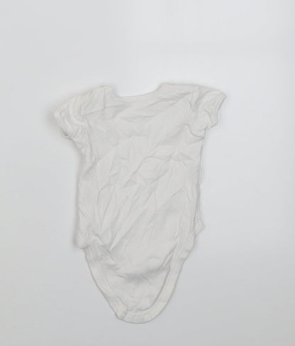 Dunnes Stores Baby White  Cotton Babygrow One-Piece Size 0-3 Months  Button